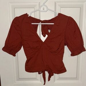 Abercrombie & Fitch Terracotta Wrap Blouse